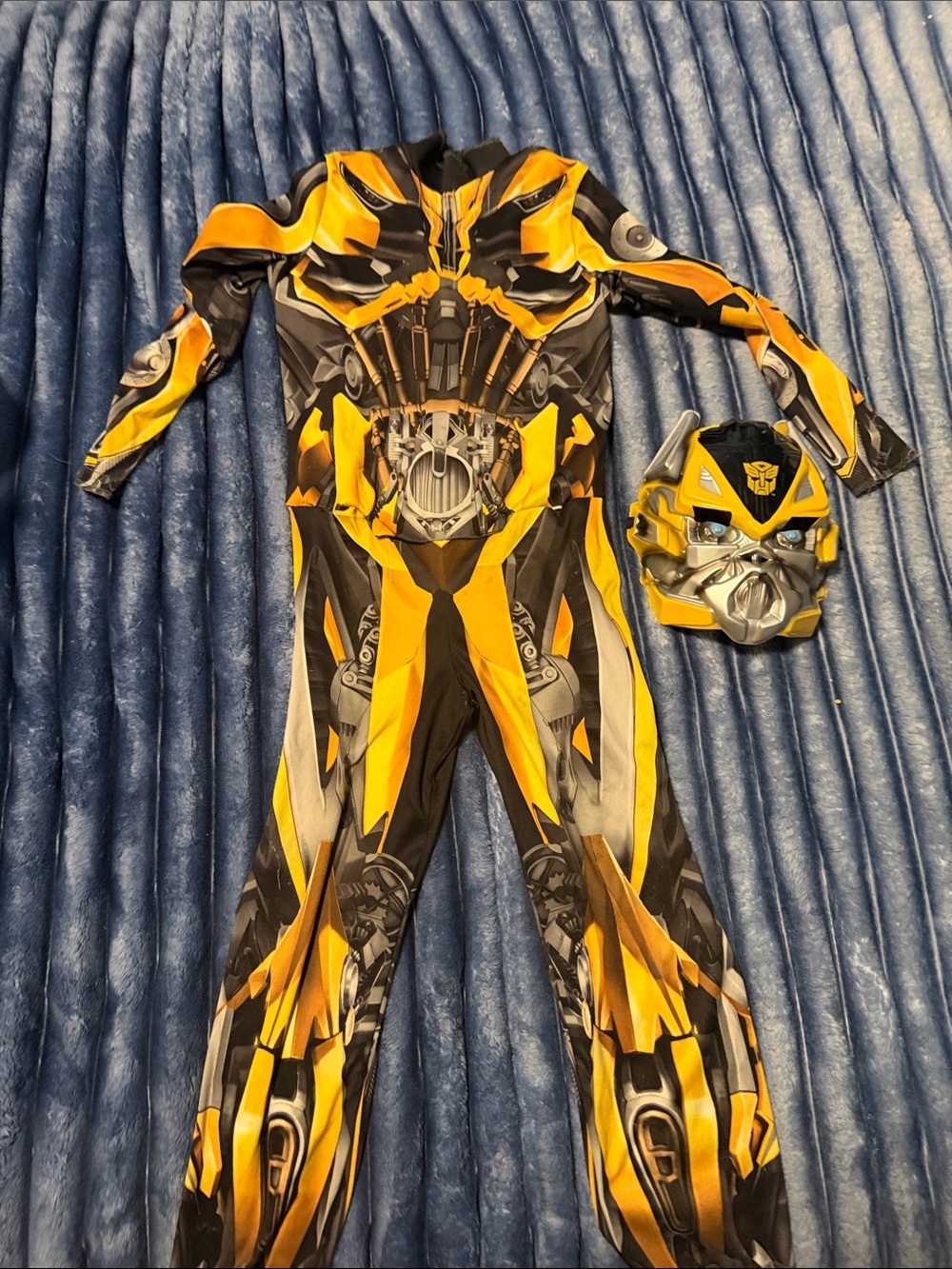 Bumblebee Transformers One-Piece Costume with Matching Mask